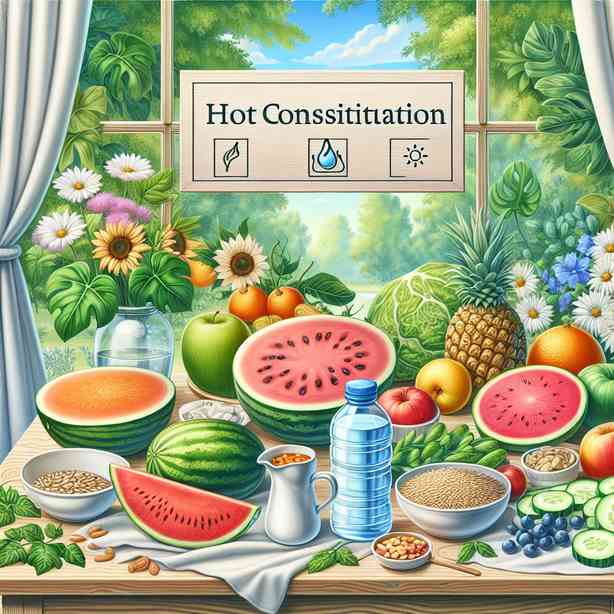 열 많은 체질을 위한 시원한 식단 구성